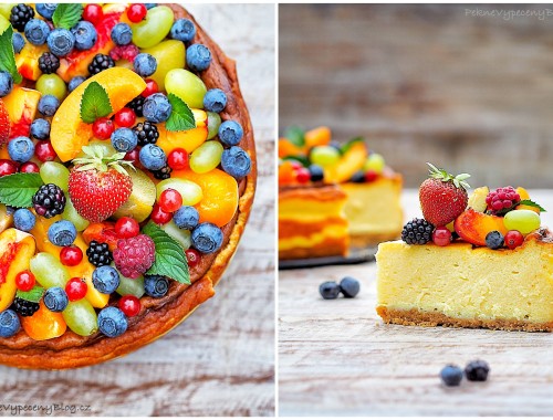 Smetanovo - sýrový dort s ovocem